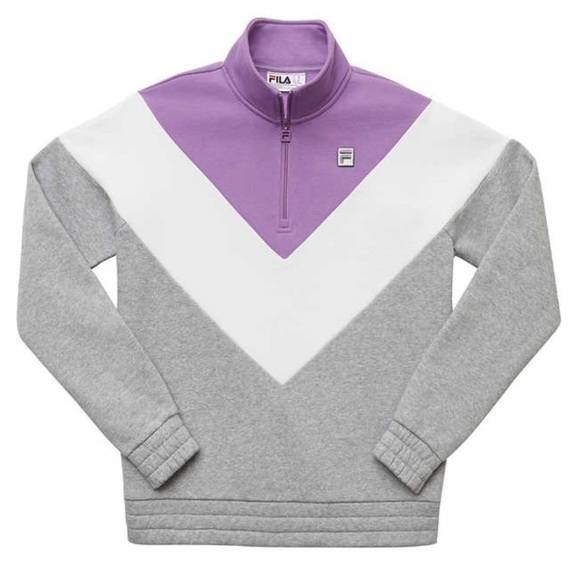 FILA Size L Women Quarter Zip Pullover Sweatshirt - Picture 3 of 13